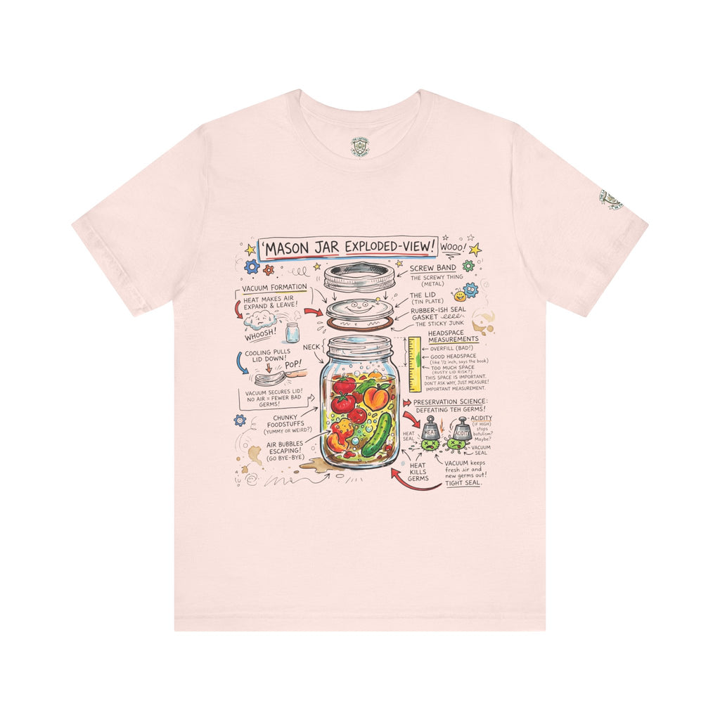 Camiseta tarro Mason en perspectiva explosionada
