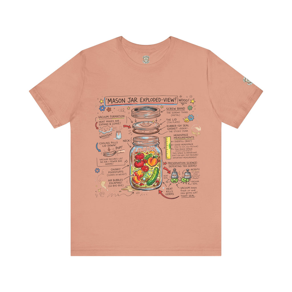 Camiseta tarro Mason en perspectiva explosionada