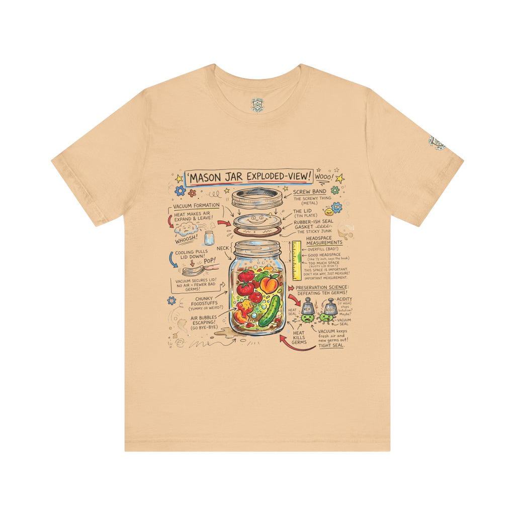 Camiseta tarro Mason en perspectiva explosionada